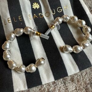 $151 Lele Sadoughi Women's Stardust Keepsake Pearl Hoop Post Back Earrings